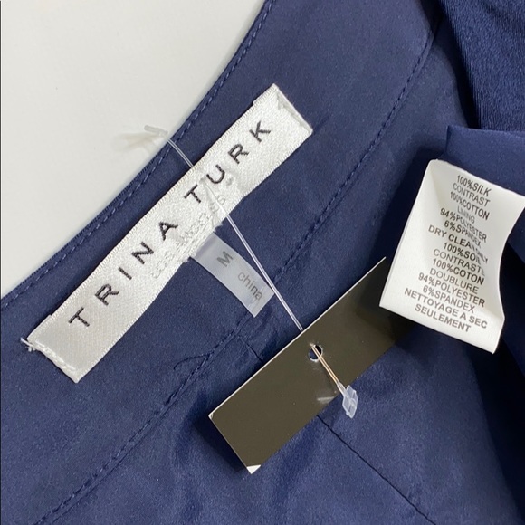 Trina Turk Silk Bonita Bell Sleeve Dress- Retro - Picture 13 of 13